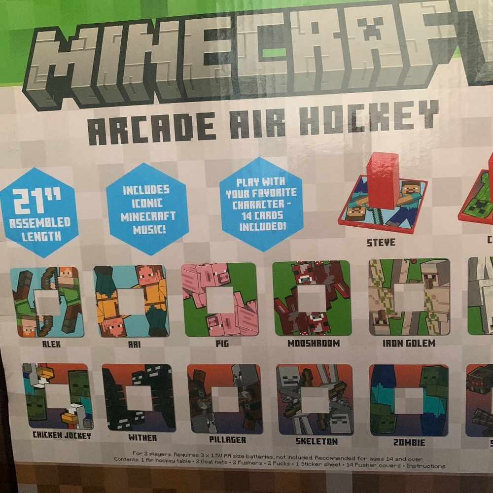 🆕 - MINECRAFT ARCADE AIR HOCKEY - Picture 3 of 6